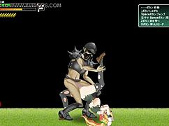 Cute Blonde Hentai Girl BANGING Soldiers in Battle Game