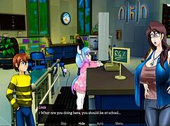 Little 18+ with big tits meets charming milf in hentai!