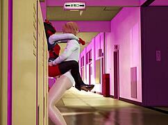 Meruccubus relaxes after studying with 3d hentai