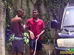 African amateur cocksucking outdoors!