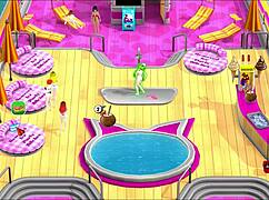 club hentai girls strip and fuck in game