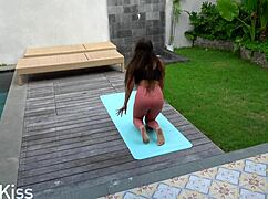 Step sister gets fucked hard after yoga in sloppy blowjob session