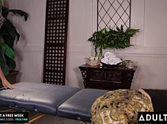 Giselle Palmer and Riley Nixon share steamy 69 massage.