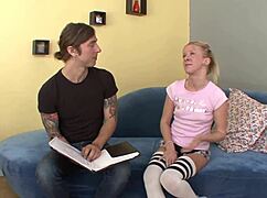 horny stud feels intense pleasure banging brooklyn joleigh on the couch