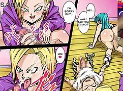 Big-tit milfs in anime threesome, always horny!