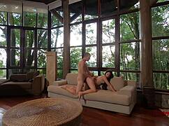 Latina slut fucks roughly with monster cock in front of photographer exposing small tits