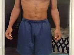 Workout turns steamy with homemade fun in sexy stockings