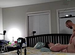 BBW wife with HUGE TITS gets fucked and cum on BELLY