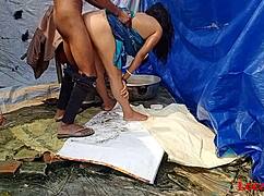 Desi Village Wife Teabag Fucked Outdoors by Ranch Webcam