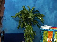 Massage table turns into wild sex spot with desk action