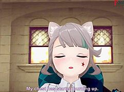 lynette's cute blowjob feels so emotional in genshin impact