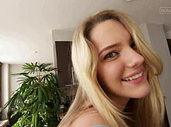 Tight Teen 18+ Blonde Pussy Pulses Hard with Intense Orgasm