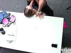 Damn! Small tits blonde teen bent over by mall officer for theft