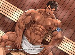 hey, wanna see a buff guy bang a young dude in the sauna?