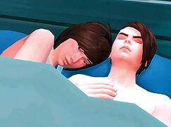 Sims 4 couple passionately fucks with intense action