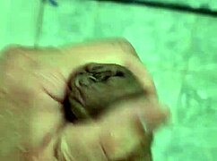 well-endowed twink jerks off in the shower, bisexual action!