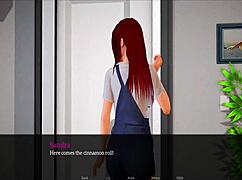 In my new family, redhead milf shows big tits and ass