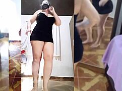 mirelladelic rips clothes, shows big tits and ass 😍