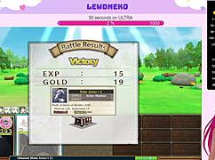 Vtuber Lewdneko moans through Evenicle Part 3 with cute creampie