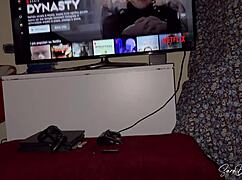 Disturbing Stepbrother While Watching TV with Sara Diamante