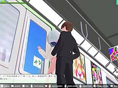 loop train h-game elevator scene with creampie and squirting