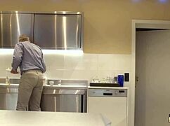 Hot blonde gives blow job and cunilingus to old bald man