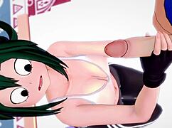 Froppy is wet after exercise and wants to play with a big cock in my hero academia adult version