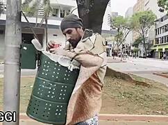 Homeless resident with big cock in intriguing encounter