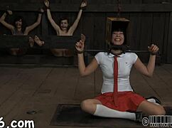 rough bondage domination with bent over blowjob and jizz!