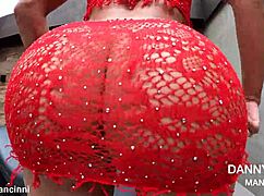 shaking that ass in a dress with no panties