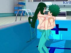 i watch rumi usagiyama mirko tsuyu asui and izuku midoriya in intense hentai sex
