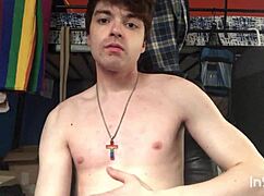 Gay Twink Niko Springs Strips and Teases with His Massive Cock