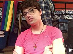 Gay Twink Niko Springs Strips and Teases with His Massive Cock