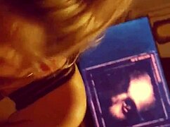 A blonde gives sloppy blowjob to big cock