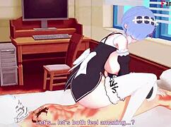 i fucked rem hard with her ahegao face and big boobs maid from re zero, watch full pov on sheer or ptrn fantasyking3