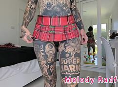 Melody Radford Tries Black and Red Lingerie Skirt in Closeup Haul