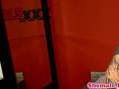 i'm bathing alone as a shemale, jerking off in the tub