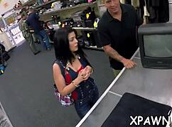 i can't believe this valuable tight body is getting bare in the shop's reality video