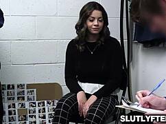 Shoplifter Bella Luna Faces Deep Cavity Search by Pervy Officers Joshua Lewis and Tyler Cruise