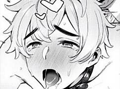 Intense moaning during bisexual masturbation with lube leading to cum and orgasm