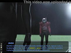 in the 3d anime game move the chains, players compete in a football match with cute characters.