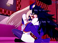 Ochako and Mt Lady have intense futanari sex with old guys.