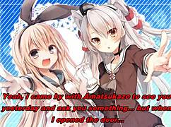 amatsukaze and shimakaze anime characters give dual jerk off instructions