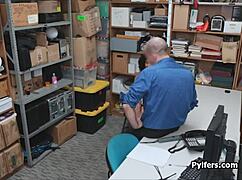 Curly Ebony Suspect Fucked At The Security Guards Office