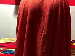 the prostitute asks what color her thong is while showing off her ass in stockings