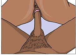 African couple engages in intense fucking during drawing session part 2