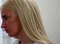 Adorable teen Anna Riv gives oral and rides before a messy facial