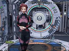 In stranded in space 95, the cute asian scientist milf with big boobs holds hands in her outfit during this 3d hentai adventure