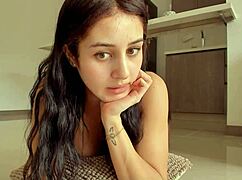 Juicy ass or hot face? Brunette teases on web chat