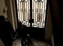 euro slut takes double penetration for facial